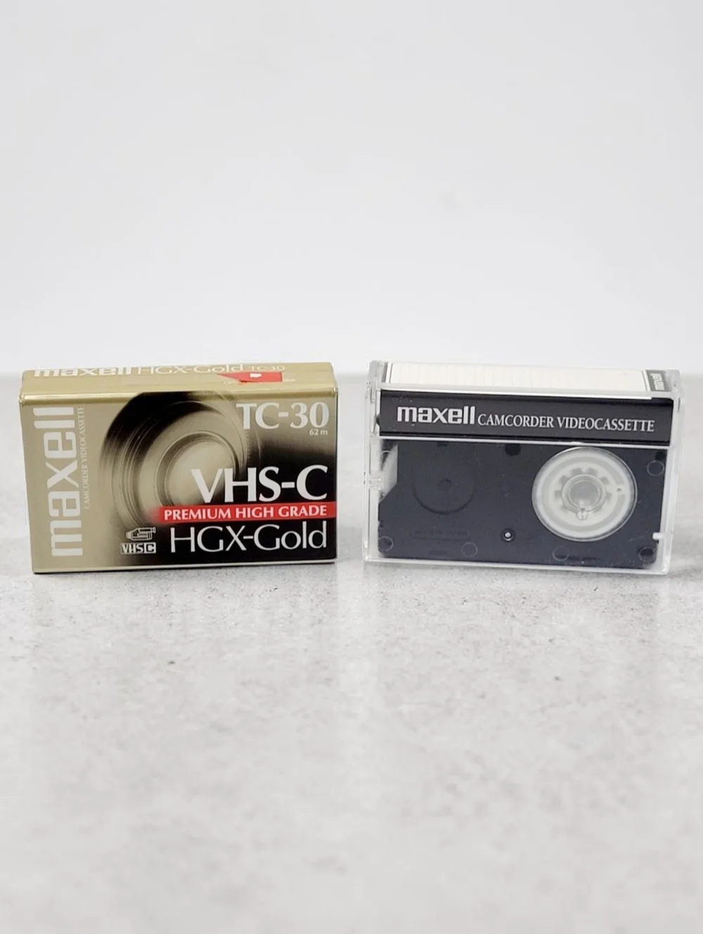 (Lot Of 2) Maxell HGX Gold TC-30 VHSC Premium High Grade Videotape Cassette Tape